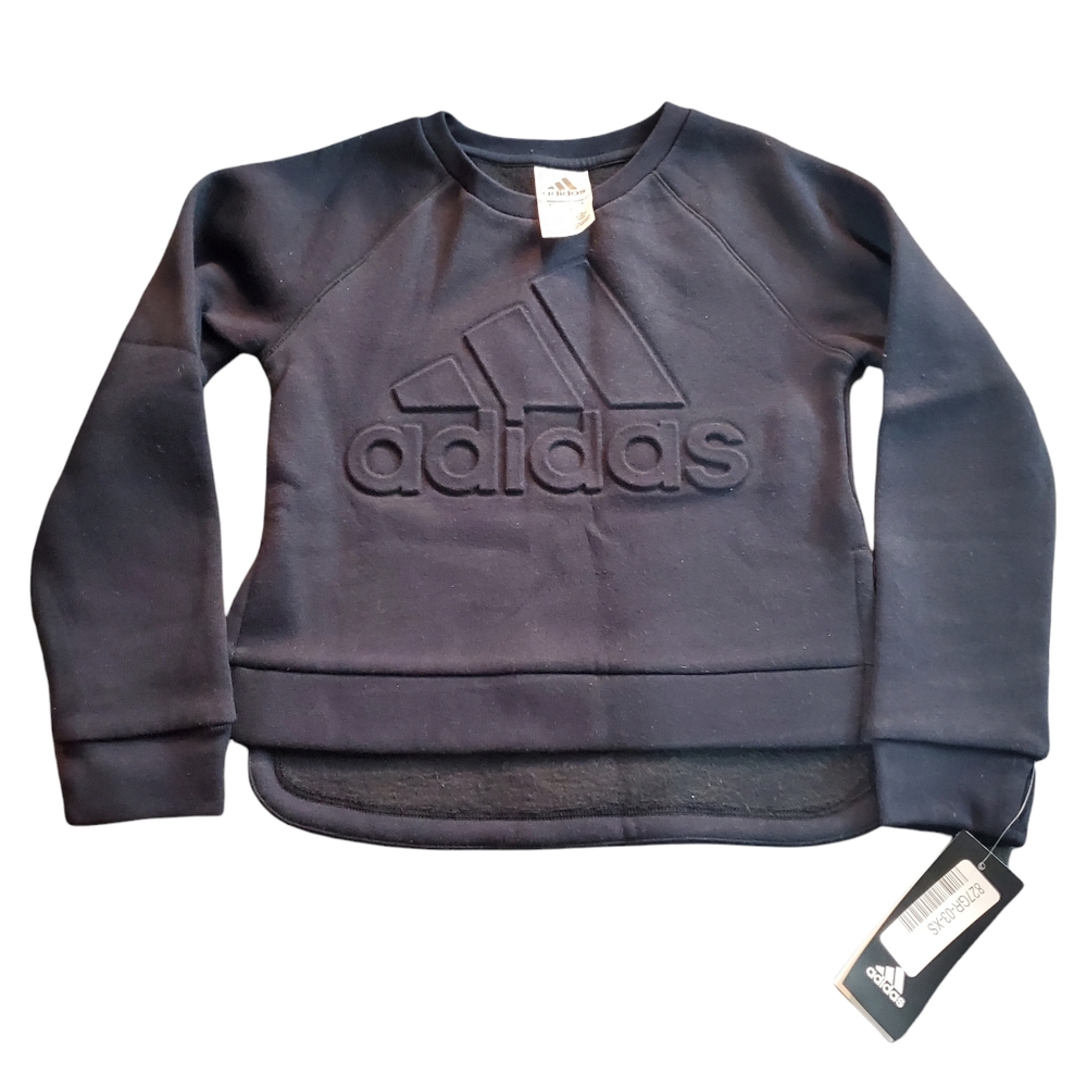 Adidas Kids Pullover Sweater Girls Size XS 6-6X Black